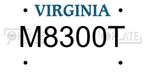 M8300T Virginia License Plate