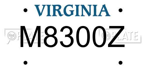 M8300Z Virginia License Plate