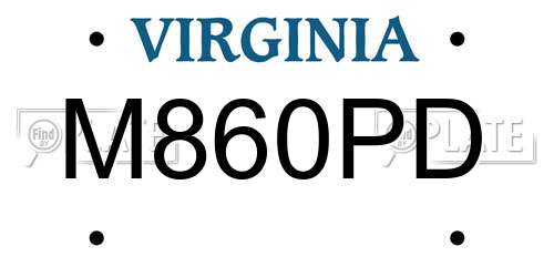 M860PD Virginia License Plate