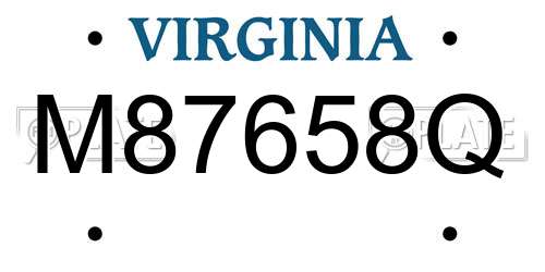 M87658Q Virginia License Plate