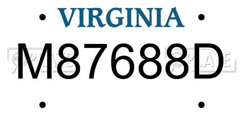 M87688D Virginia License Plate