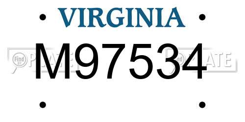 M97534 Virginia License Plate