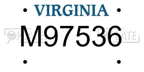 M97536 Virginia License Plate