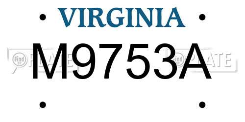 M9753A Virginia License Plate