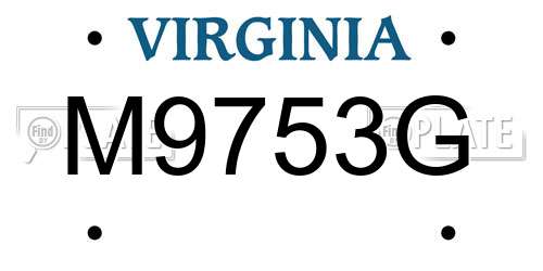 M9753G Virginia License Plate