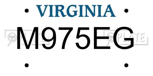 M975EG Virginia License Plate
