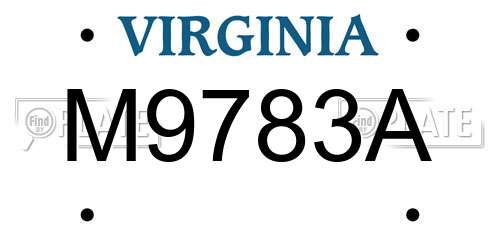 M9783A Virginia License Plate