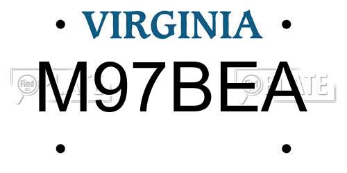 M97BEA Virginia License Plate