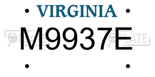 M9937E Virginia License Plate