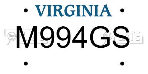 M994GS Virginia License Plate
