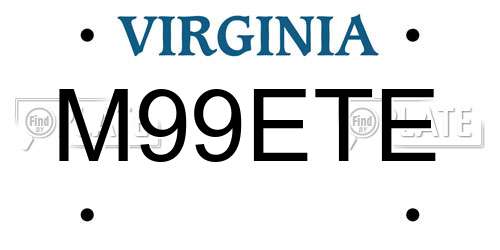 M99ETE Virginia License Plate