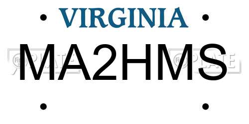 MA2HMS Virginia License Plate