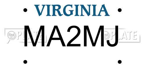 MA2MJ Virginia License Plate