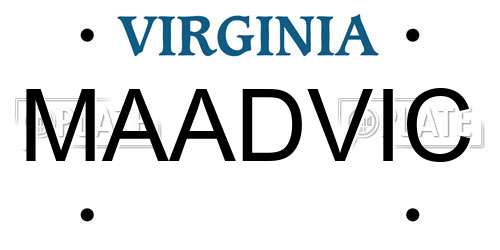 MAADVIC Virginia License Plate
