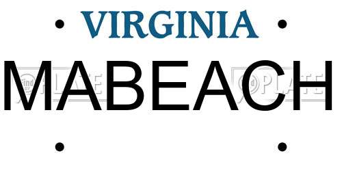MABEACH Virginia License Plate