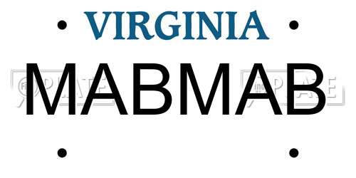 MABMAB Virginia License Plate