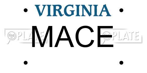 MACE Virginia License Plate