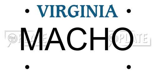 MACHO Virginia License Plate