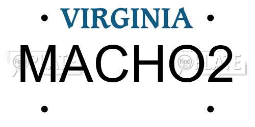 MACHO2 Virginia License Plate