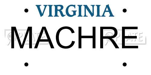MACHRE Virginia License Plate