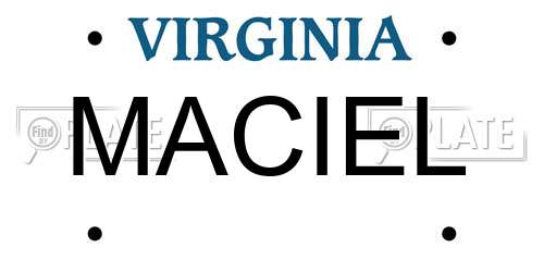 MACIEL Virginia License Plate
