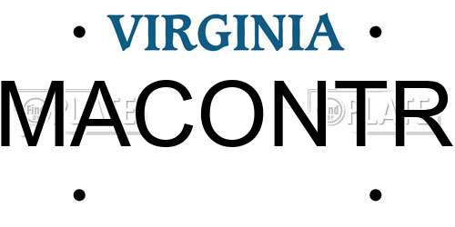 MACONTR Virginia License Plate