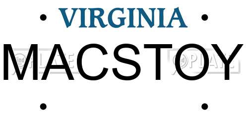 MACSTOY Virginia License Plate
