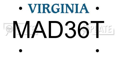 MAD36T Virginia License Plate