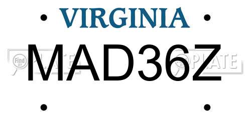 MAD36Z Virginia License Plate