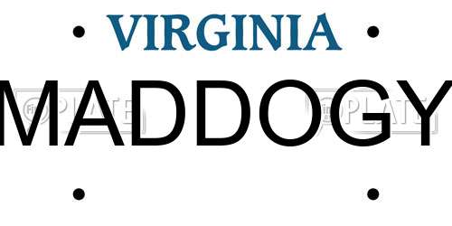 MADDOGY Virginia License Plate