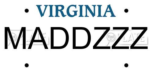 MADDZZZ Virginia License Plate