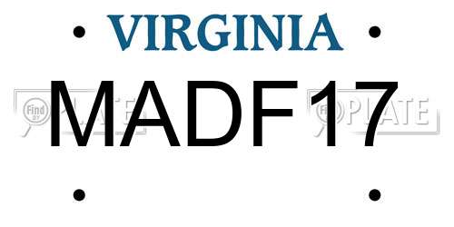 MADF17 Virginia License Plate