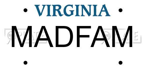 MADFAM Virginia License Plate