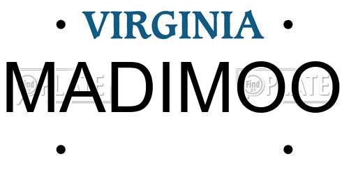 MADIMOO Virginia License Plate