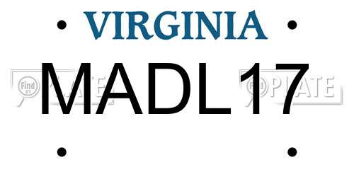 MADL17 Virginia License Plate