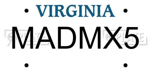 MADMX5 Virginia License Plate