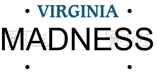 MADNESS Virginia License Plate