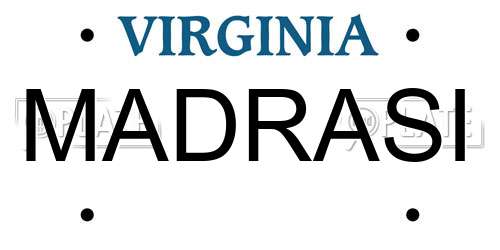 MADRASI Virginia License Plate