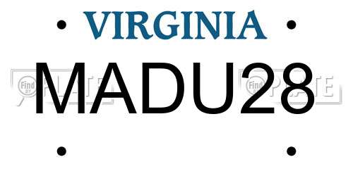MADU28 Virginia License Plate