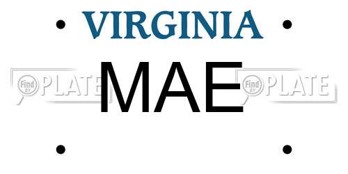 MAE Virginia License Plate