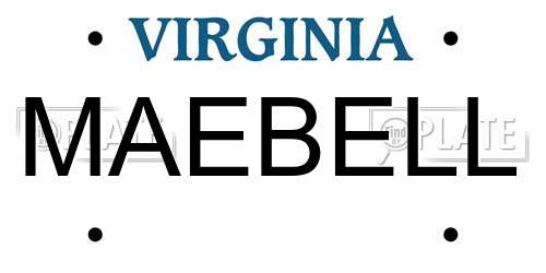 MAEBELL Virginia License Plate