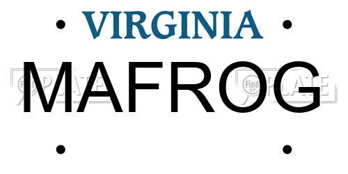 MAFROG Virginia License Plate