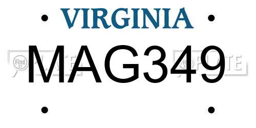 MAG349 Virginia License Plate