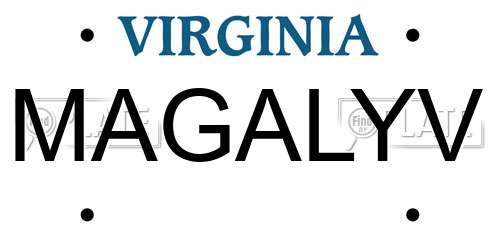 MAGALYV Virginia License Plate