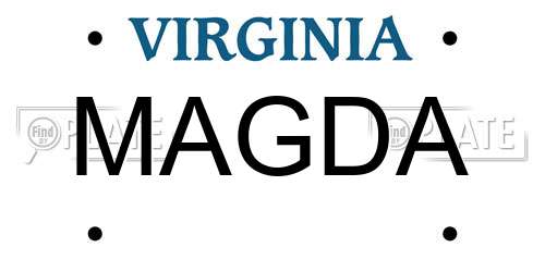 MAGDA Virginia License Plate