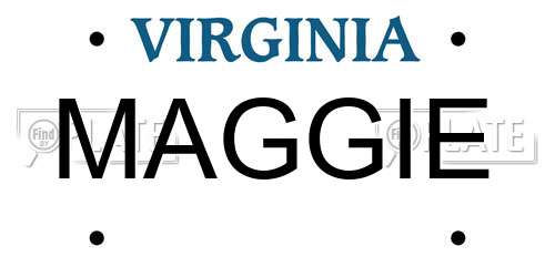 MAGGIE Virginia License Plate