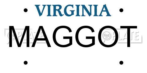 MAGGOT Virginia License Plate