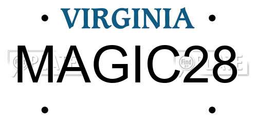 MAGIC28 Virginia License Plate