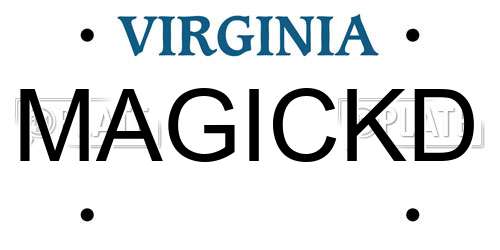 MAGICKD Virginia License Plate