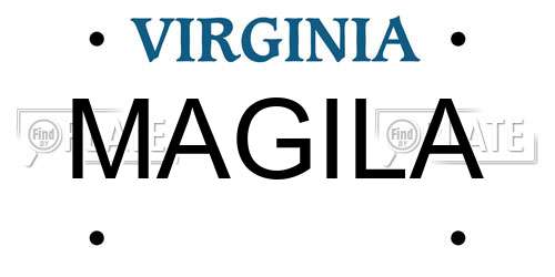 MAGILA Virginia License Plate